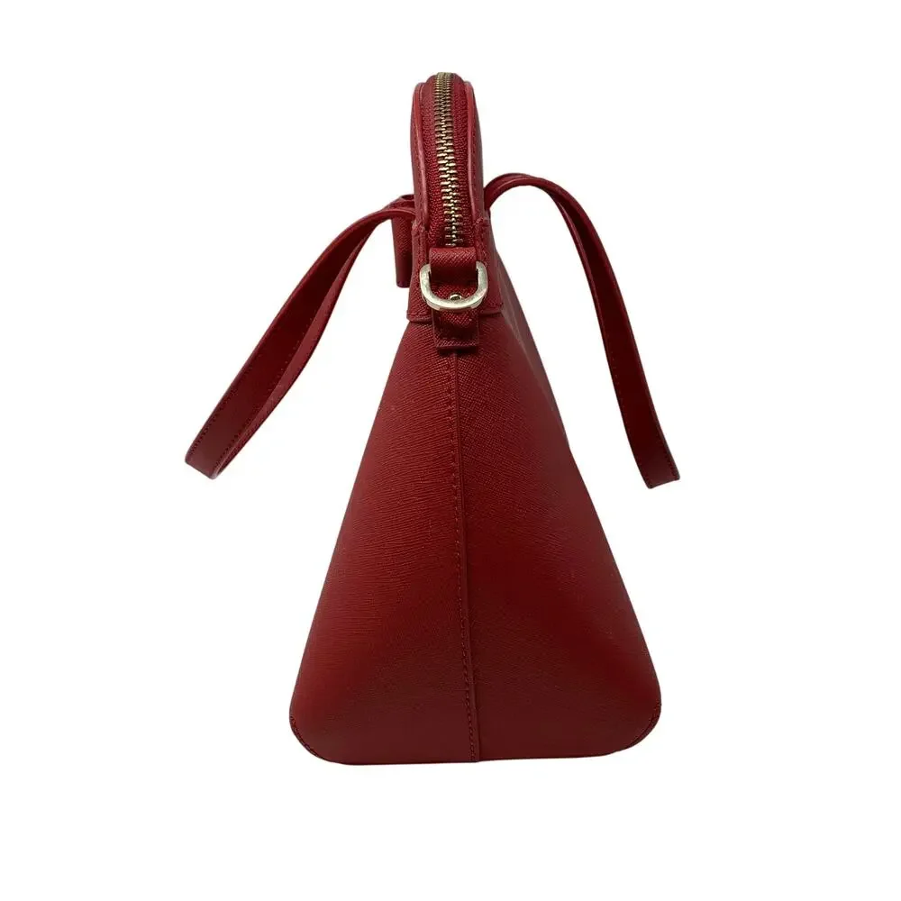 Kate Spade Kirk Park Saffiano Leather Julita Bow Satchel Red Crossbody Strap